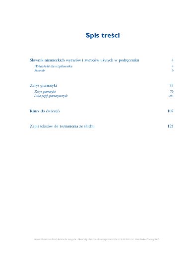 	Inhaltsverzeichnis, Ausschnitte aus dem Glossar und der Grammatik, Ausschnitte aus den Lösungen und Transkriptionen
