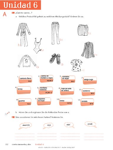 Arbeitsbuch, Unidad 6
