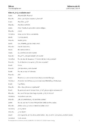 Transkriptionen – Videos