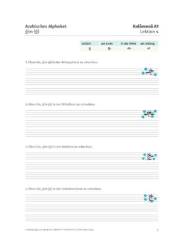 Schreibübung Lektion 4