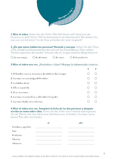 Übungen zu den Videos