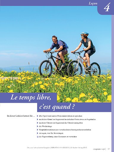 Leçon 4: Le temps libre, c'est quand?