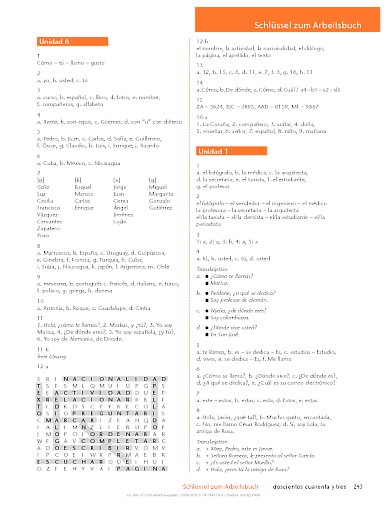 Schlüssel zum Arbeitsbuch