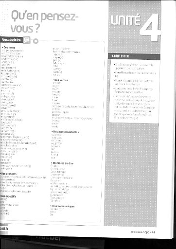 Arbeitsbuch - Unité 4