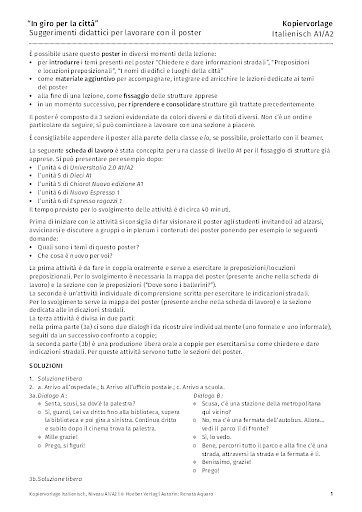 In giro per la città – Arbeitsblatt: Wegbeschreibung 