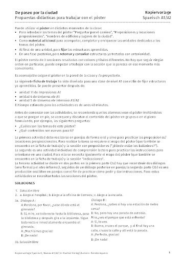 Arbeitsblatt De paseo por la ciudad