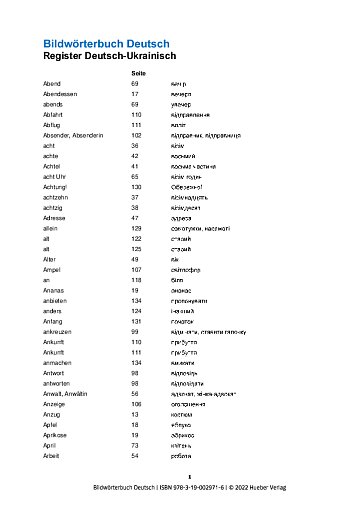 Glossar Deutsch-Ukrainisch