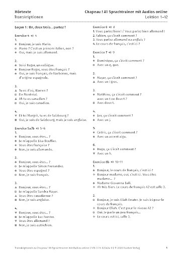  Sprachtrainer – Chapeau ! A1