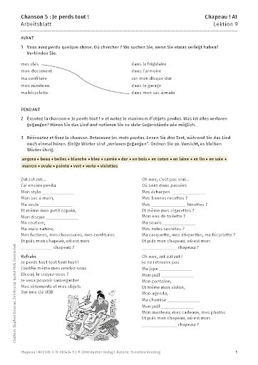 Chanson 5 : Je perds tout !