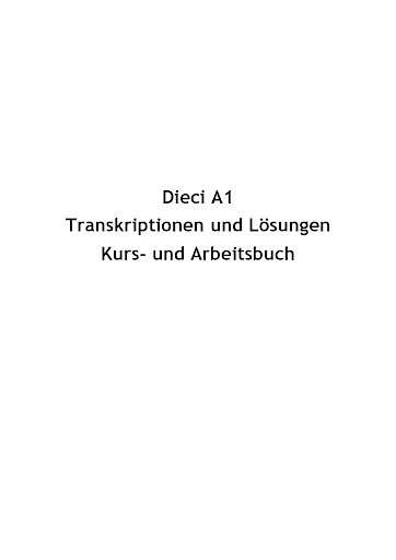 Transkriptionen und Lösungen