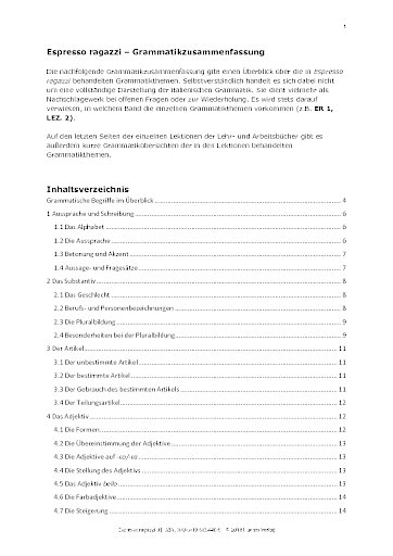 Grammatikzusammenfassung