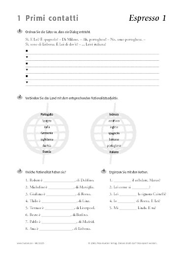 Arbeitsblätter zu den Lektionen 1 und 2