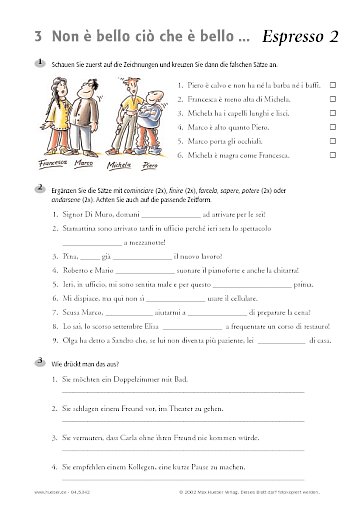 Arbeitsblätter zu den Lektionen 3 und 4