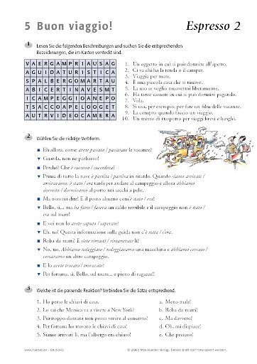 Arbeitsblätter zu den Lektionen 5 und 6
