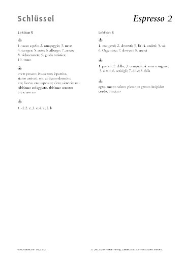 Lösungsschlüssel zum Arbeitsblatt Lektion 5 und 6