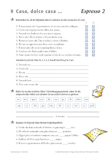 Arbeitsblätter zu den Lektionen 9 und 10