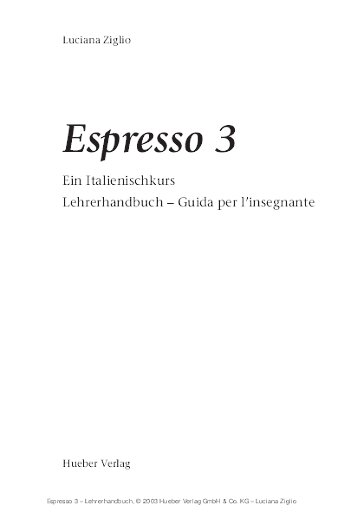 Lehrerhandbuch, Espresso 3