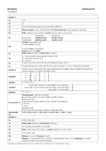 Lösungen zum Kursbuch