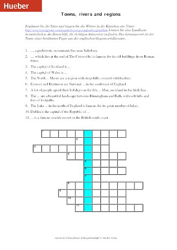 Towns, rivers and regions