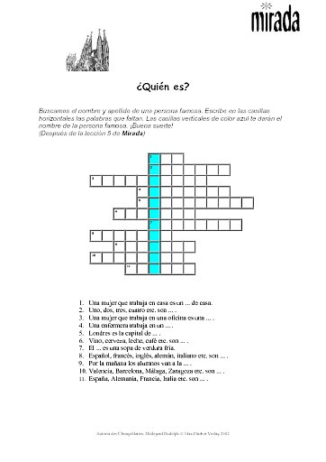 Kreuzworträtsel (ab Lektion 5)