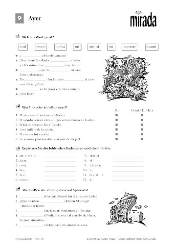 Übungsblätter zu Lektion 9 und 10