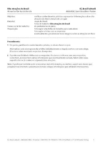 Poster Brasilien – Aktivität 2