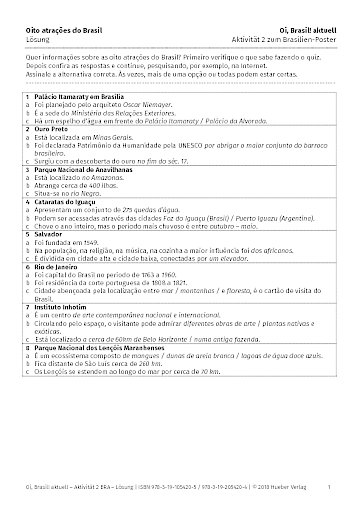 Poster Brasilien – Aktivität 2