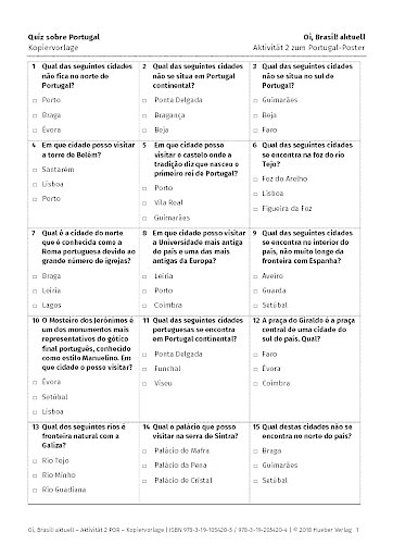 Poster Portugal – Aktivität 2