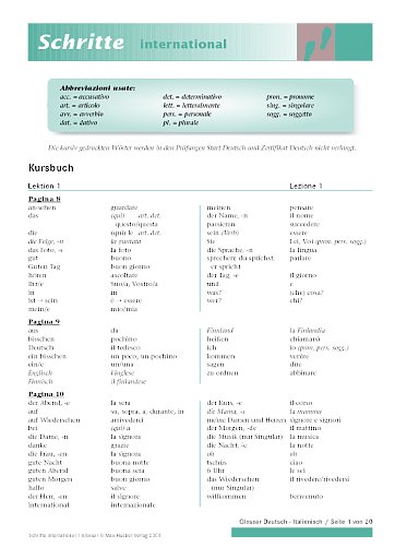 Glossario Schritte international 1