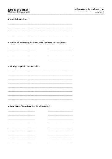 Fichas de evaluación