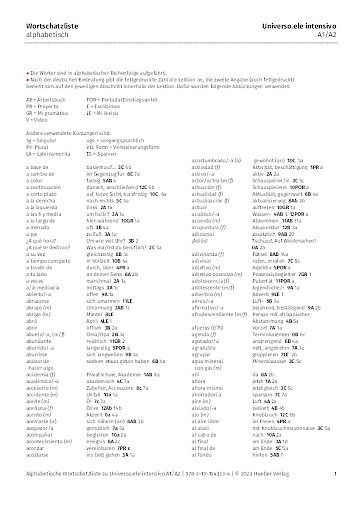 Wortschatzliste alphabetisch