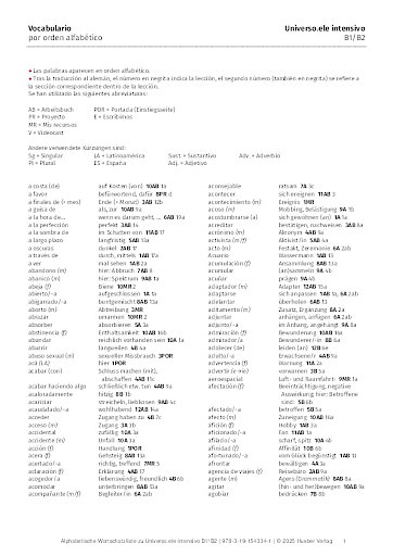 Wortschatzliste alphabetisch