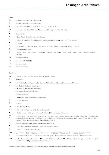 L&ouml;sungsschl&uuml;ssel Arbeitsbuch