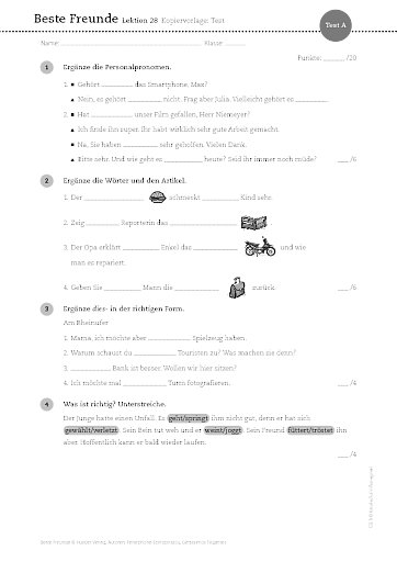 Tests (in Version A und B)