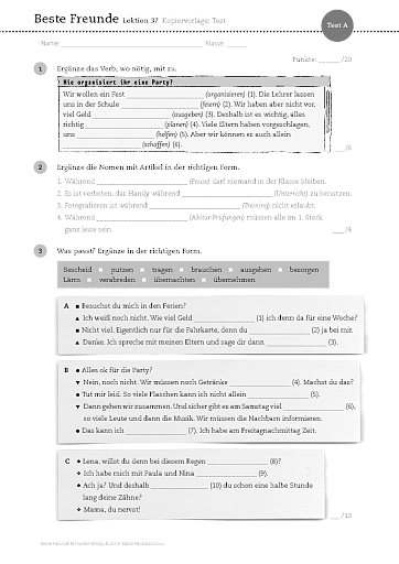 Tests (in Version A und B)
