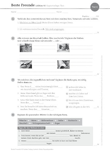 Tests (in Version A und B)