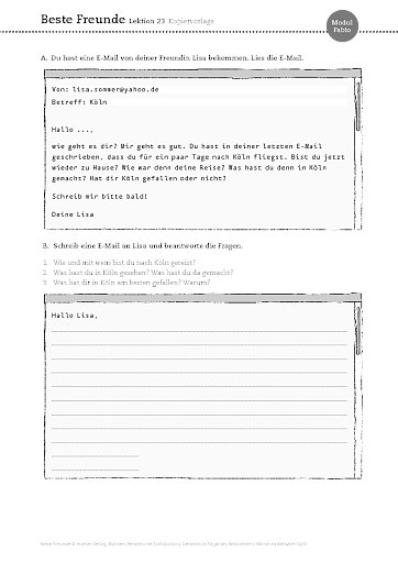 Kopiervorlage Lektion 23