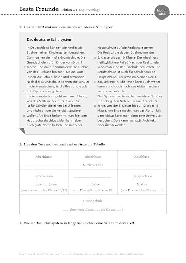 Kopiervorlage Lektion 24