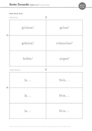 Kopiervorlage Lektion 28