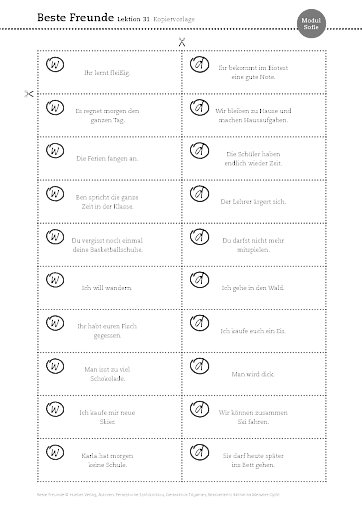 Kopiervorlage Lektion 31