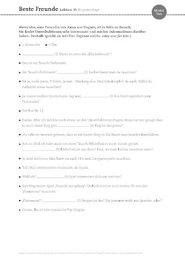 Kopiervorlage Lektion 35