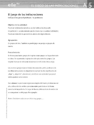 El juego de las indiscreciones