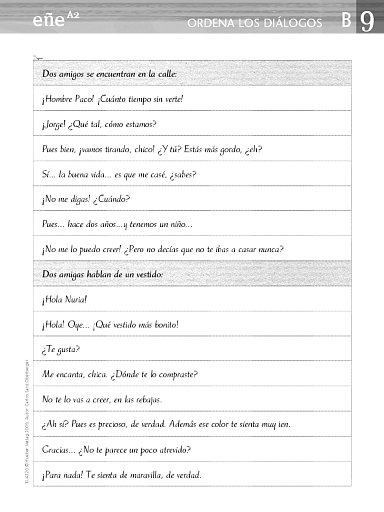 Ordena los diálogos