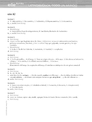 Lösungen zu Latinoamérica – todo un mundo