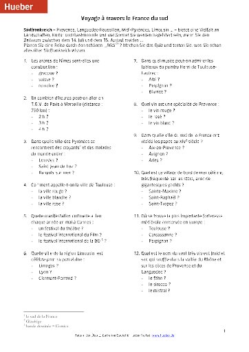 Voyage à travers la France du sud