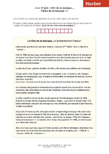 Le 21 juin: Fête de la musique... Faites de la musique !