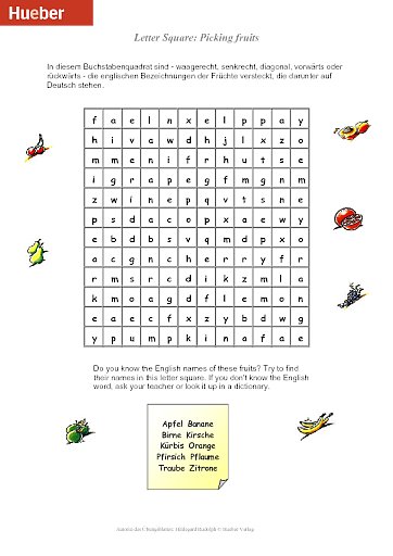 Letter Square: Picking fruits