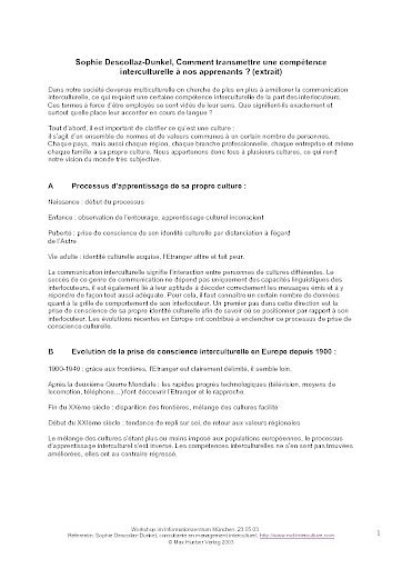 Nachlese: Comment transmettre une compétence interculturelle à nos apprenants ?