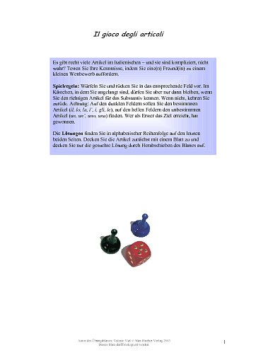 Il gioco degli articoli