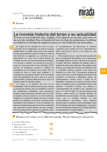Lección 17: Los toros: un poco de historia ... y de actualidad.